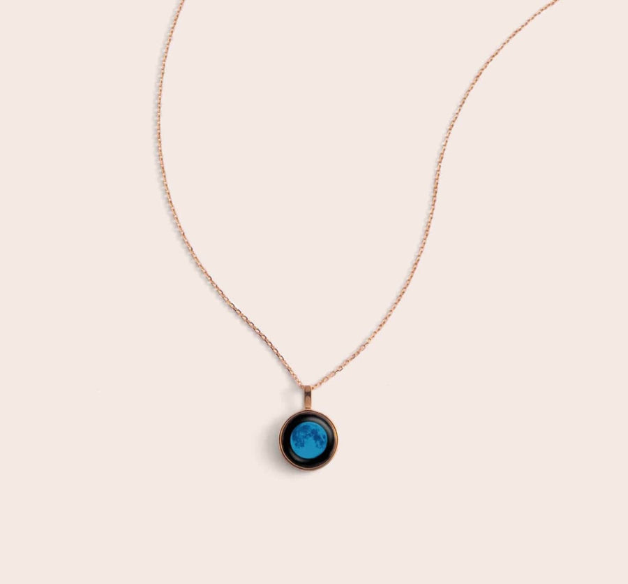 Chrysus Moon 14K Pure Gold Necklace