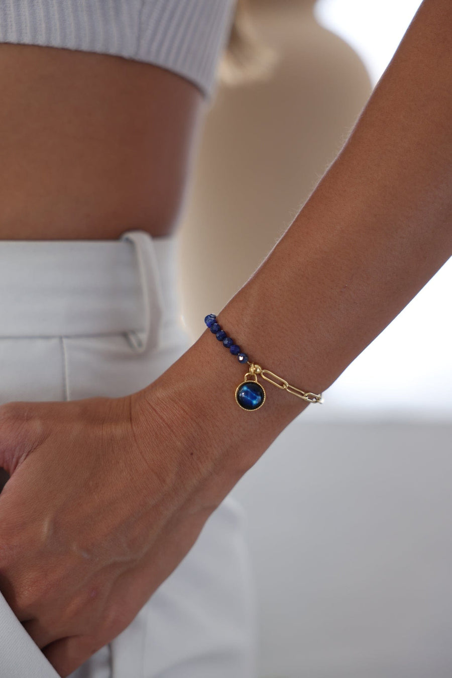 The Astral Bhavana Bracelet in Lapis