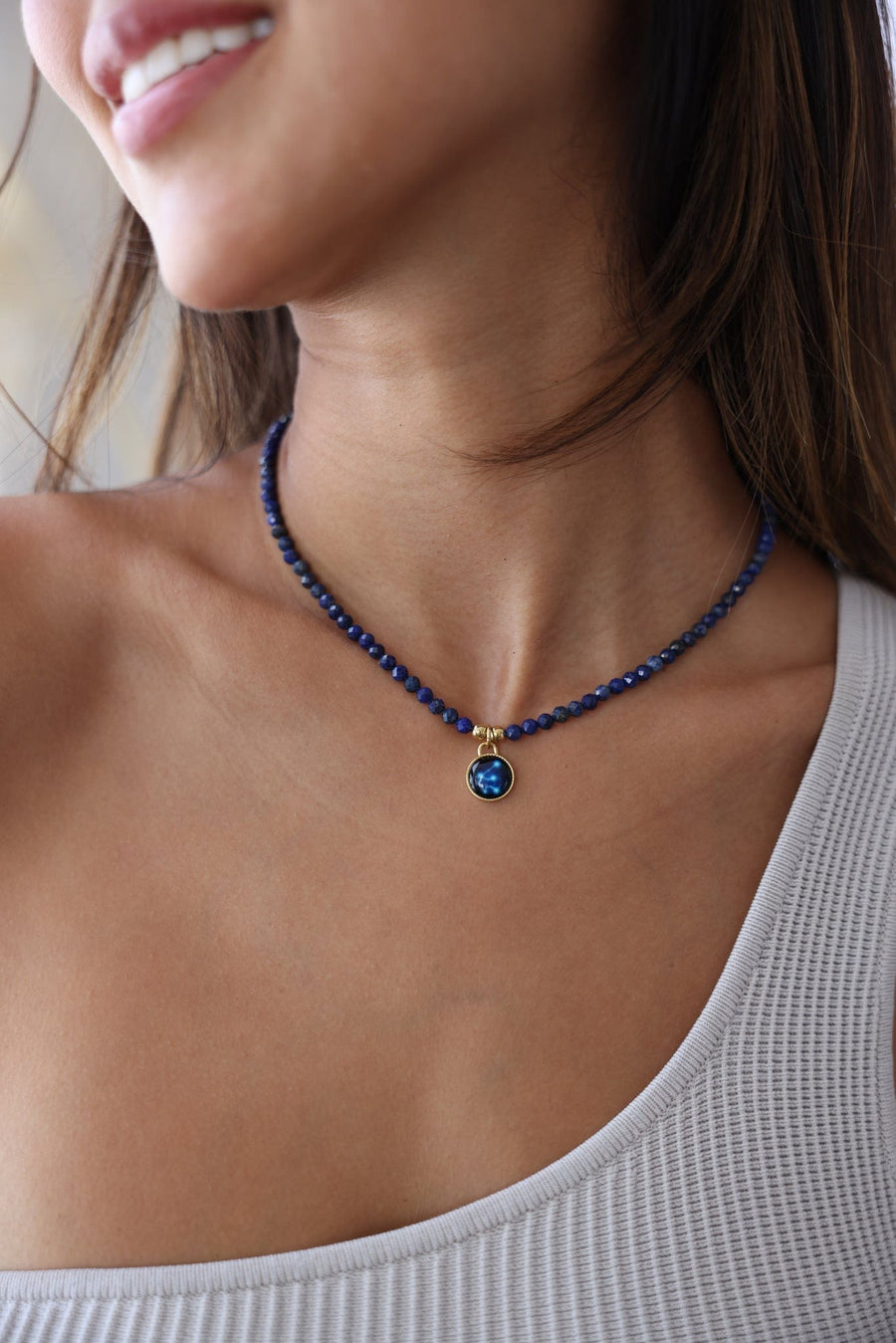 The Astral Bhavana Necklace in Lapis