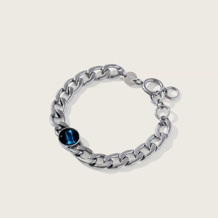 Stainless steel constellation astrology link bracelet