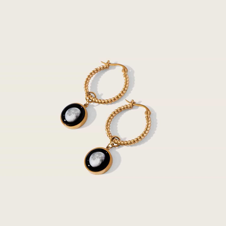 The Carina Hoops in Gold Moonglow 