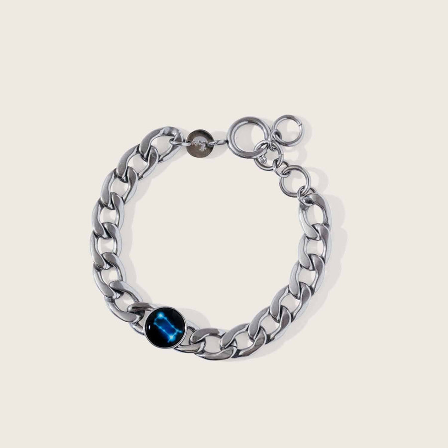 Stainless steel constellation astrology link bracelet