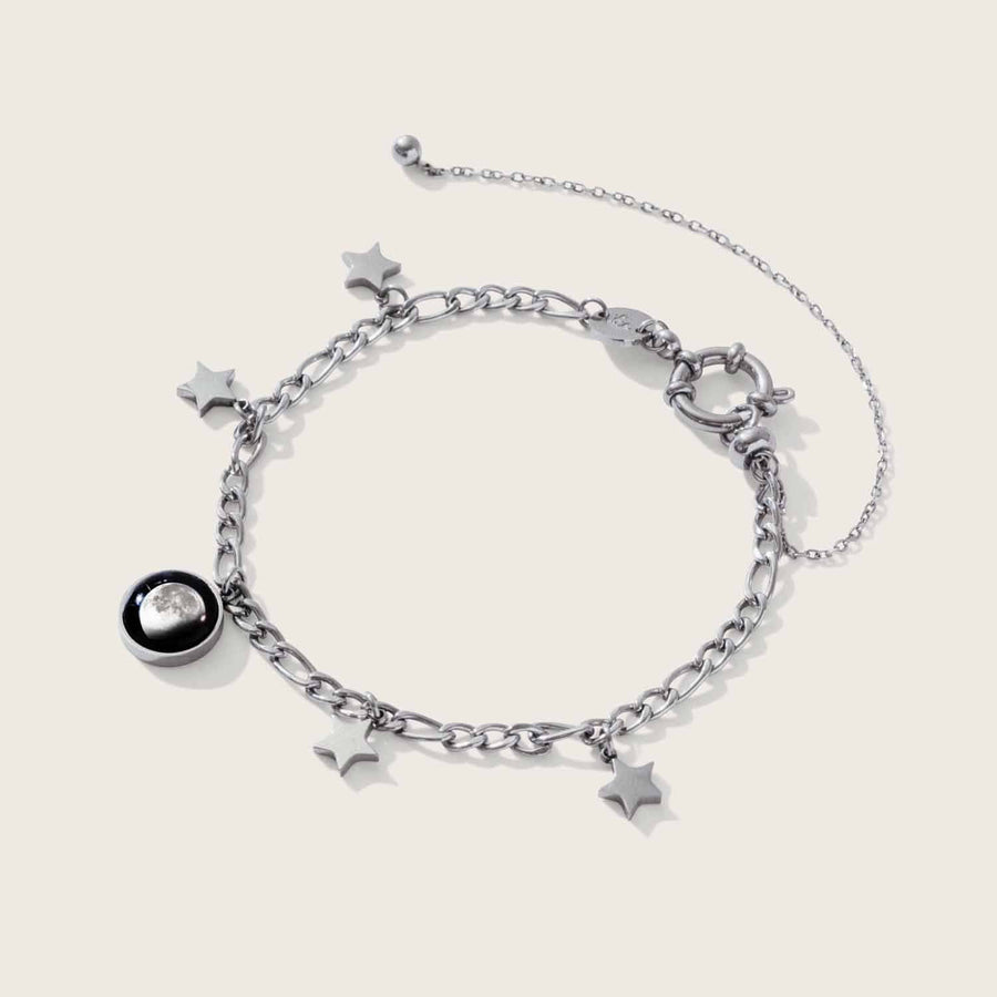 The Lunar Mae Anklet in Stainless Steel