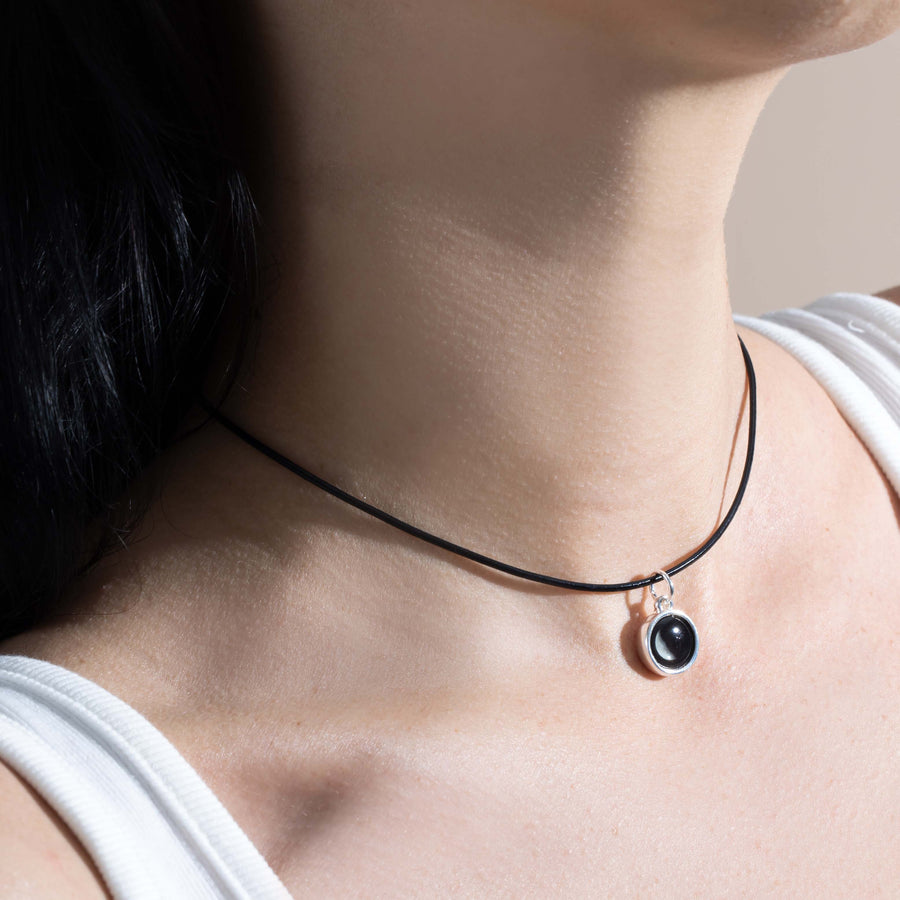 Woman wearing Simplicity Choker Necklace