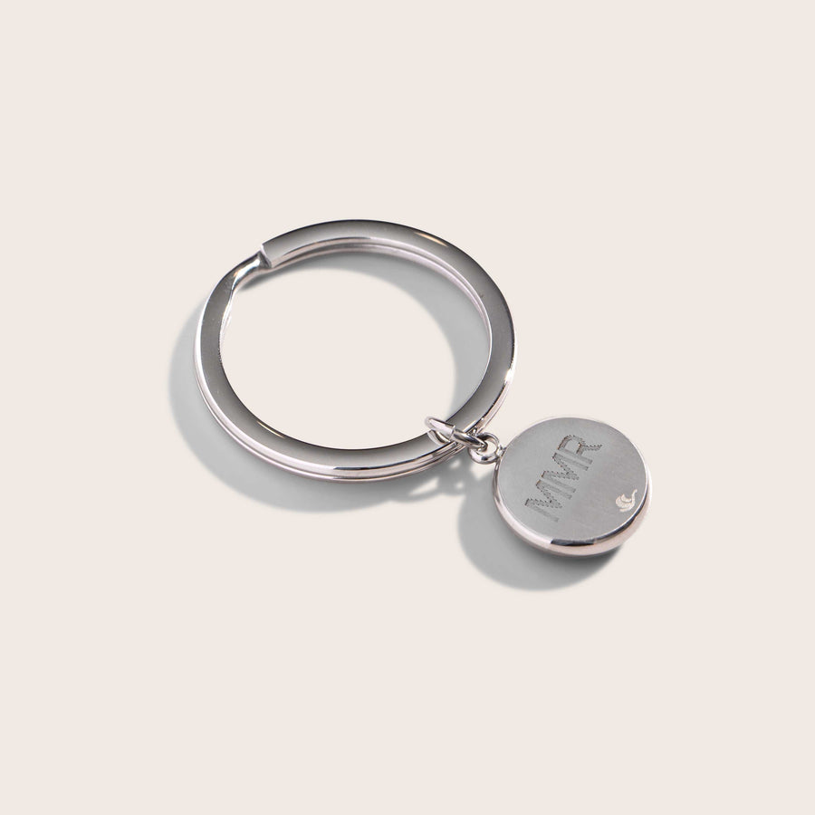 Stainless steel moon phase key chain/key ring 