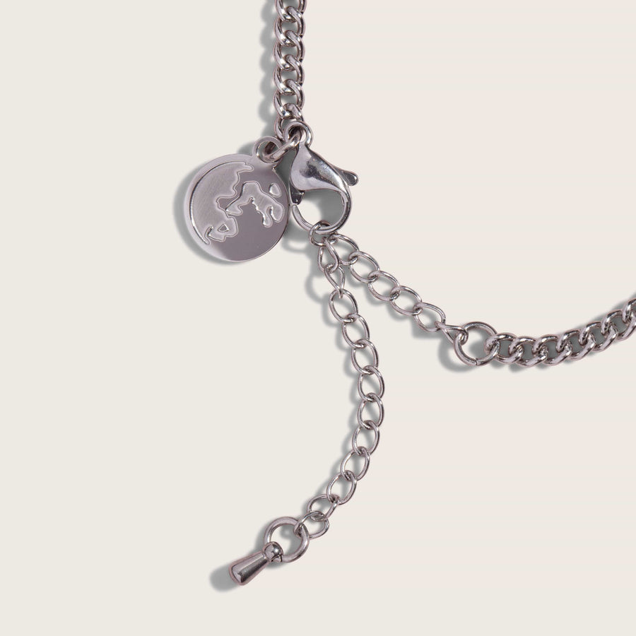 Adjustable silver constellation astrology bracelet engraving tag