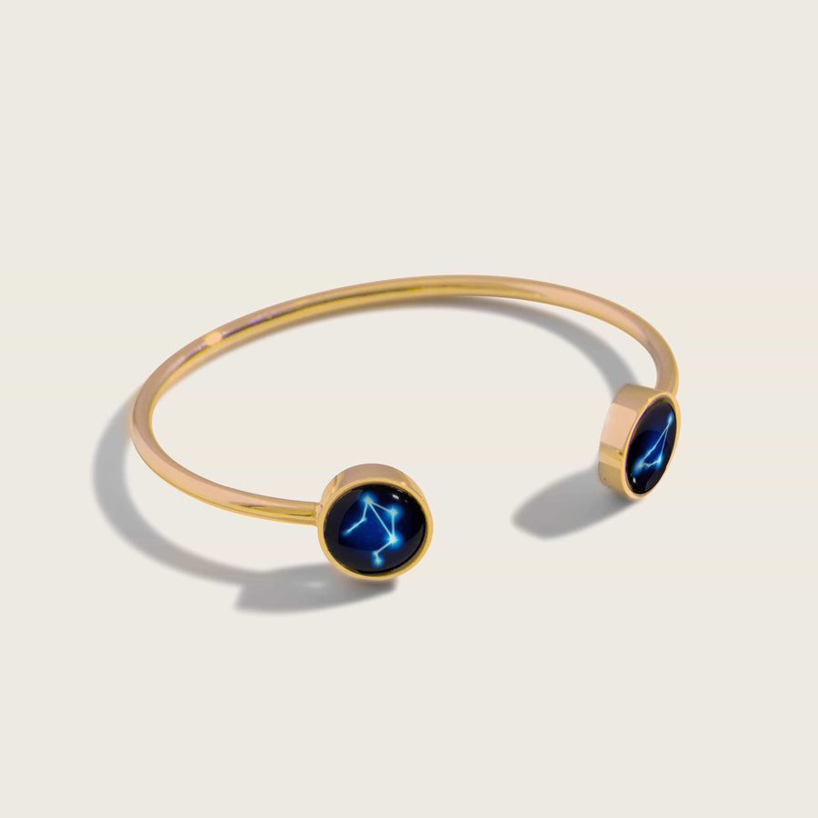 gold plated double astral constellation cuff bracelet