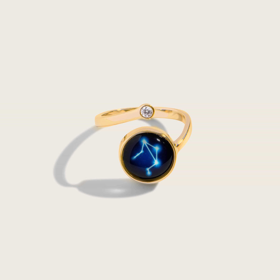 Astral Cosmic Spiral Ring In Gold Moonglow Jewelry 