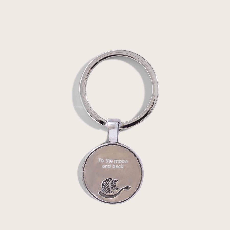 Engravable back on Regio Keychain in Pewter