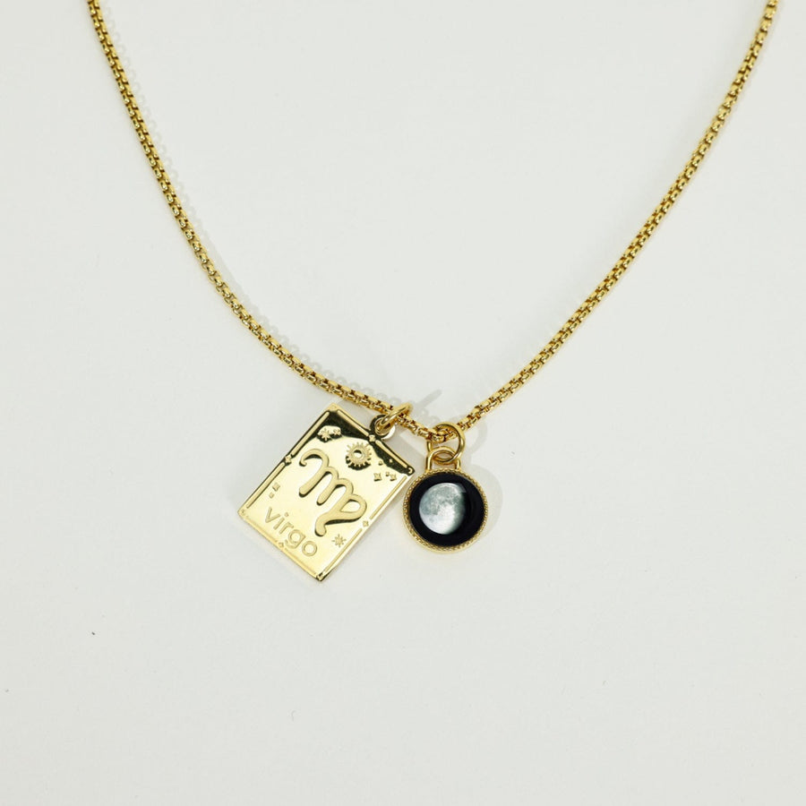 The Oracle Zodiac Card Necklace in Gold